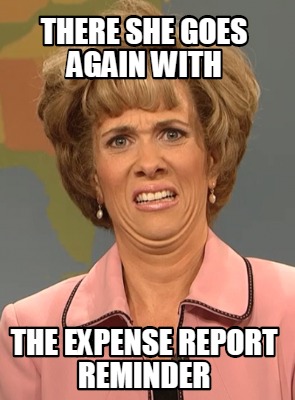 woman with funny expression complaining about needing better expense management solutions