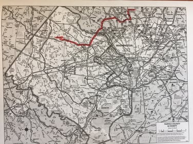 map with red marking used as time and expense tracking