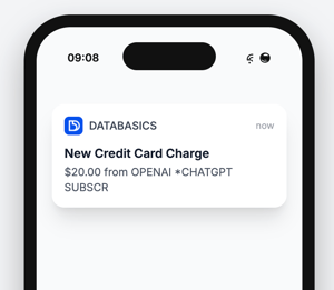 visa card charge notification