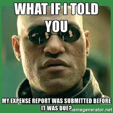 meme about why using expense report software is easier